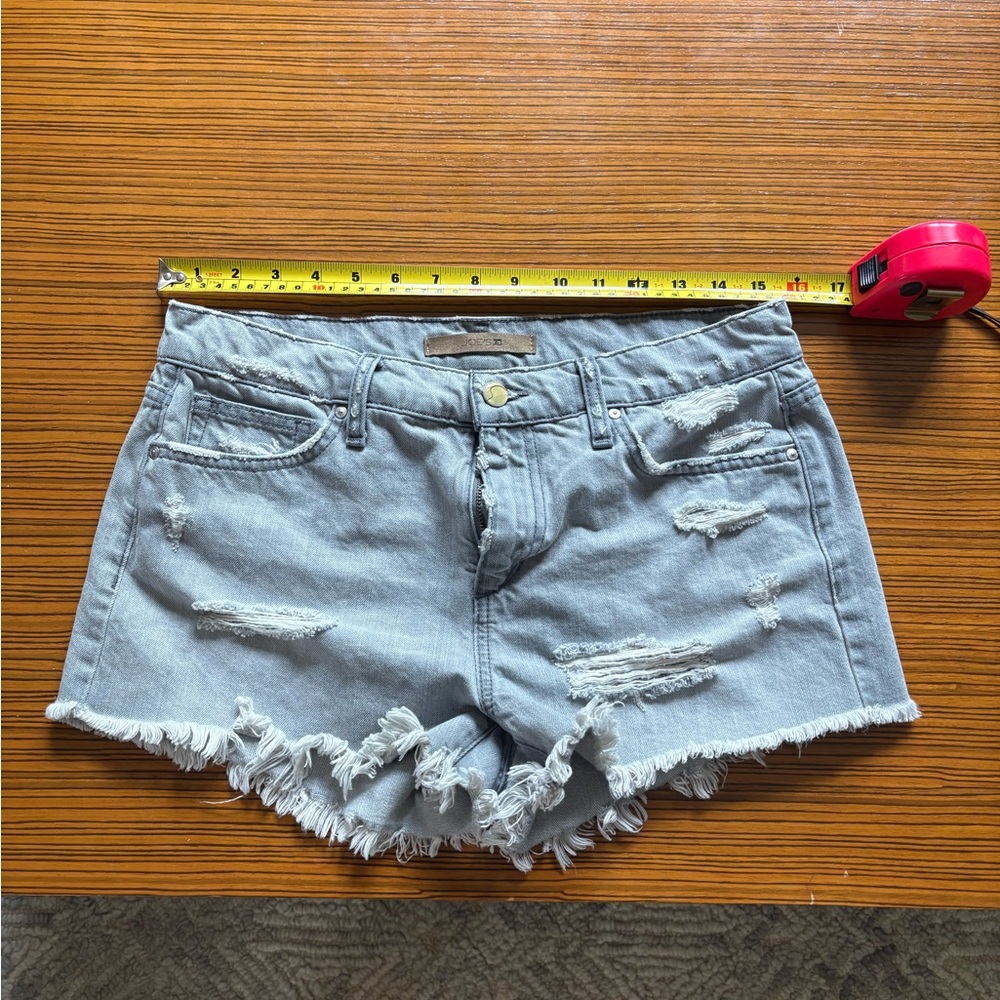 Distressed Gray Denim Shorts